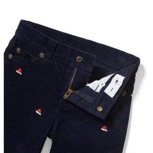 Janie and Jack Embroidered Santa Hat Corduroy Pant, 6 - NWT